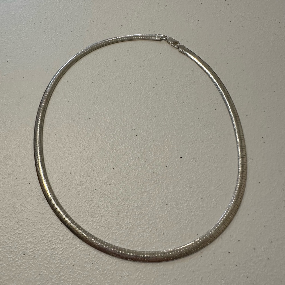 925 Italy Sterling Silver Omega Choker